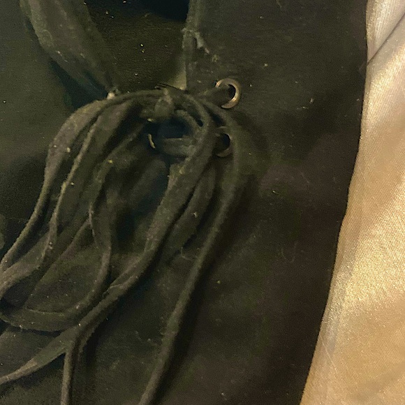 Knock-out Over Knee soft black suede zipup flats by Top Moda size7. Gently used. - Picture 9 of 15